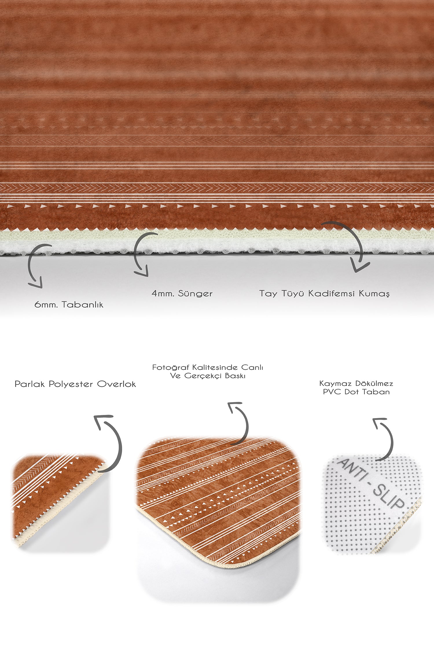 Badematten rutschfest Set 2-teilig Yaman BPS364 Rectangle Mehrfarben, 100 x 60 cm / 60 x 50 cm (3)