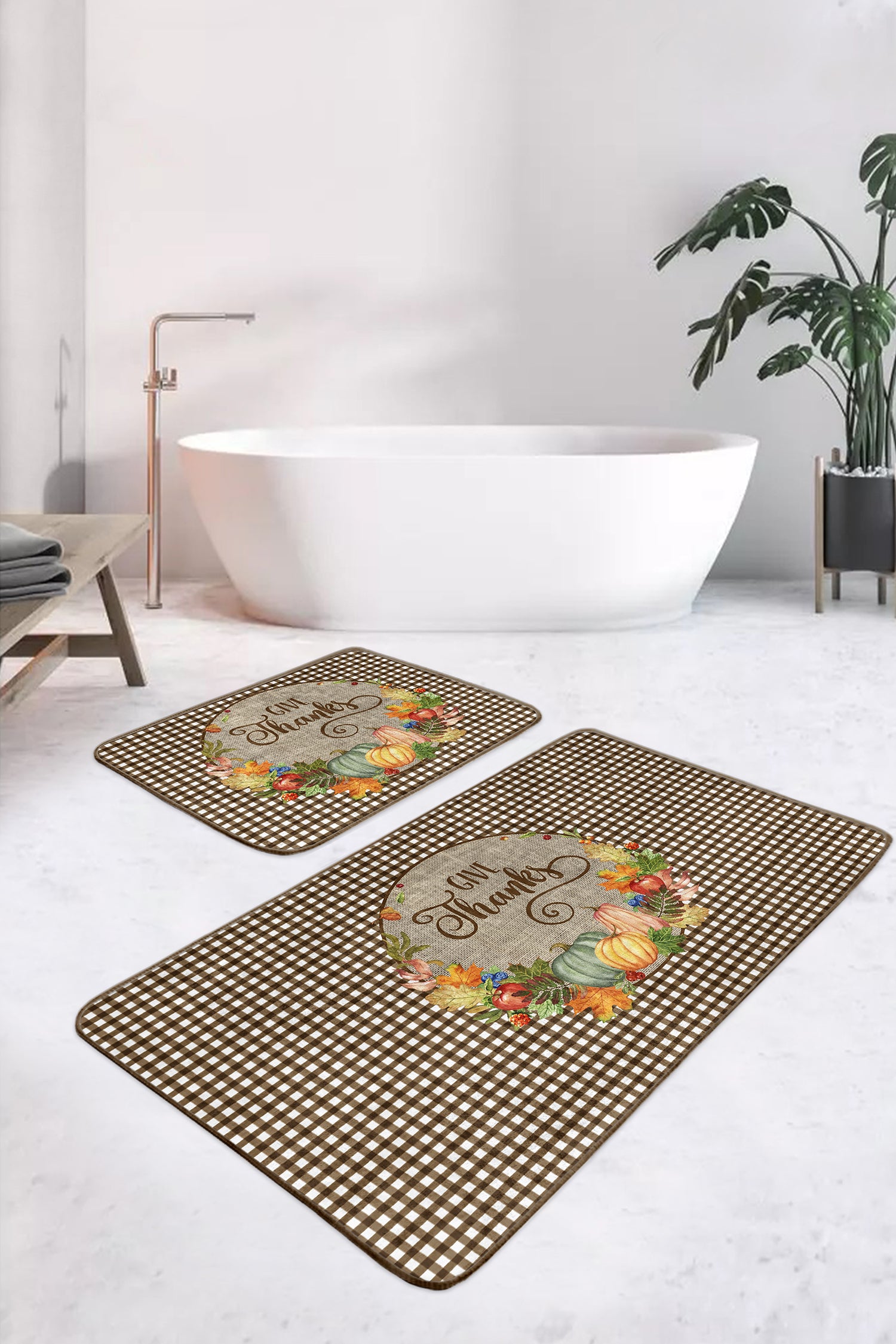 Badematten rutschfest Set 2-teilig Aslan BPS379 Rectangle Mehrfarben, 100 x 60 cm / 60 x 50 cm