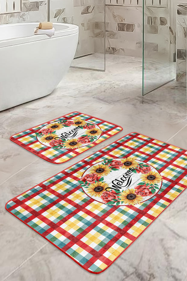 Badematten rutschfest Set 2-teilig Melisa BPS381 Rectangle Mehrfarben, 100 x 60 cm / 60 x 50 cm (2)