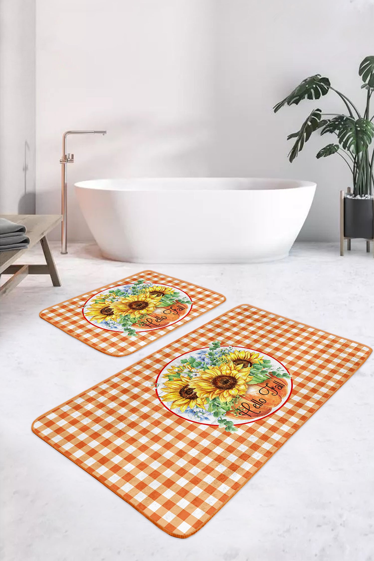 Badematten rutschfest Set 2-teilig Melisa BPS384 Rectangle Mehrfarben, 100 x 60 cm / 60 x 50 cm (1)