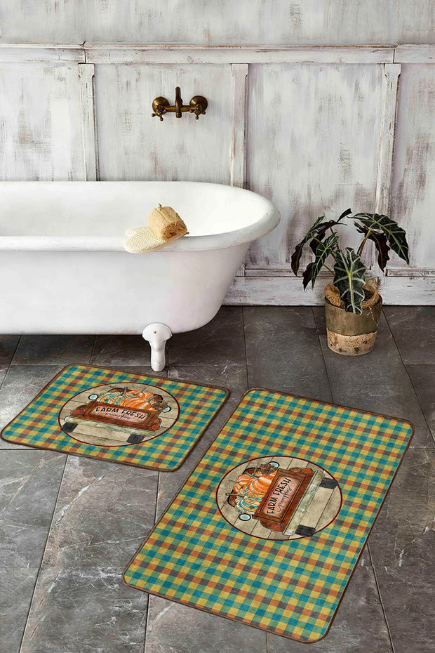 Badematten rutschfest Set 2-teilig Elif BPS426 Rectangle Mehrfarben, 100 x 60 cm / 60 x 50 cm