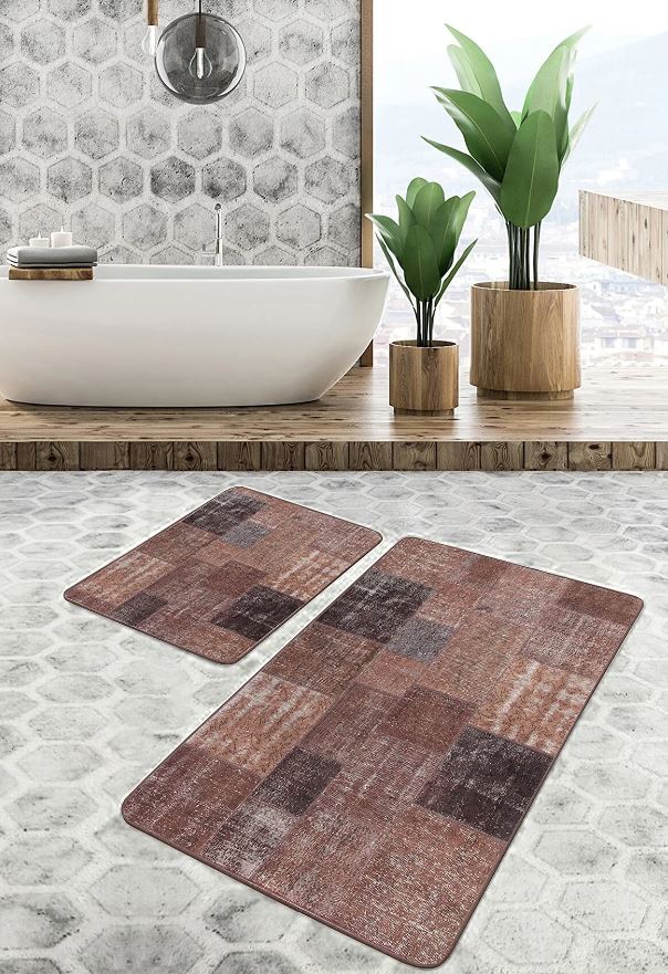 Badematten rutschfest Set 2-teilig Hatice BPS650 Rectangle Mehrfarben, 100 x 60 cm / 60 x 50 cm (3)