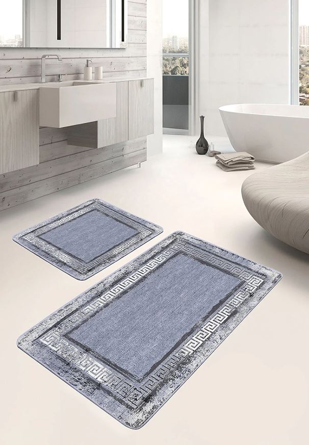 Badematten rutschfest Set 2-teilig Hatice BPS649 Rectangle Mehrfarben, 100 x 60 cm / 60 x 50 cm