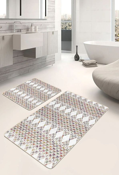 Badematten rutschfest Set 2-teilig Hatice BPS654 Rectangle Mehrfarben, 100 x 60 cm / 60 x 50 cm