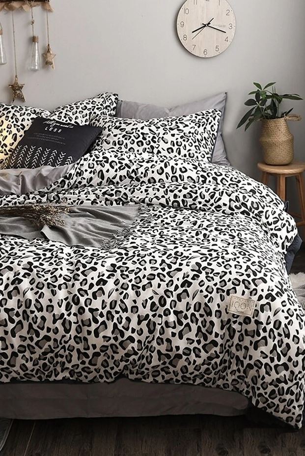 Bettwäsche Ranforce Baumwolle Leopard Weiß und Schwarz, 160 x 220 cm (3)