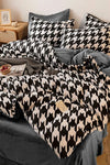 Bettwäsche Ranforce Baumwolle Houndstooth Weiß und Schwarz, 200 x 220 cm (1)