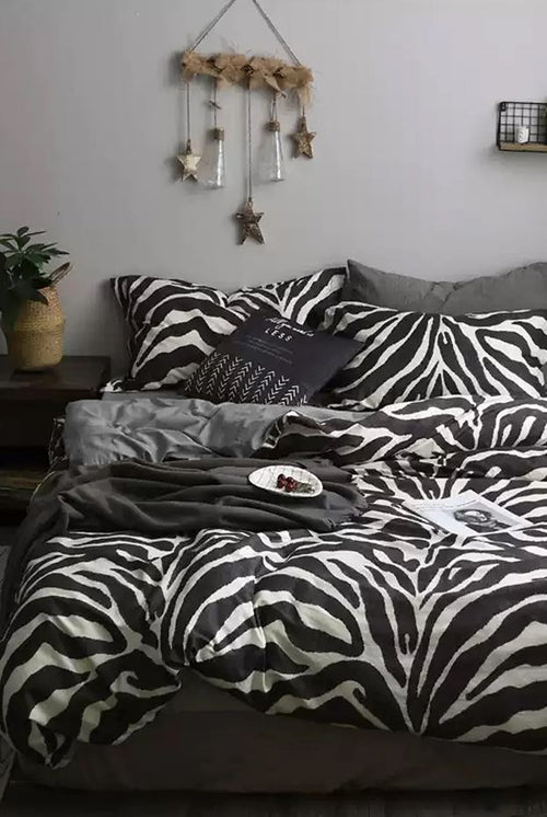 Bettwäsche Ranforce Baumwolle Zebra Weiß und Schwarz, 200 x 220 cm (1)