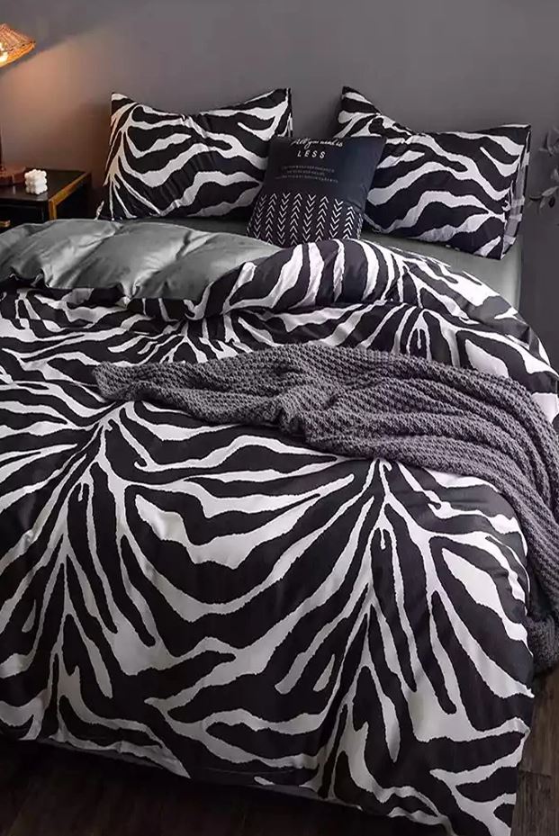 Bettwäsche Ranforce Baumwolle Zebra Weiß und Schwarz, 200 x 220 cm (2)