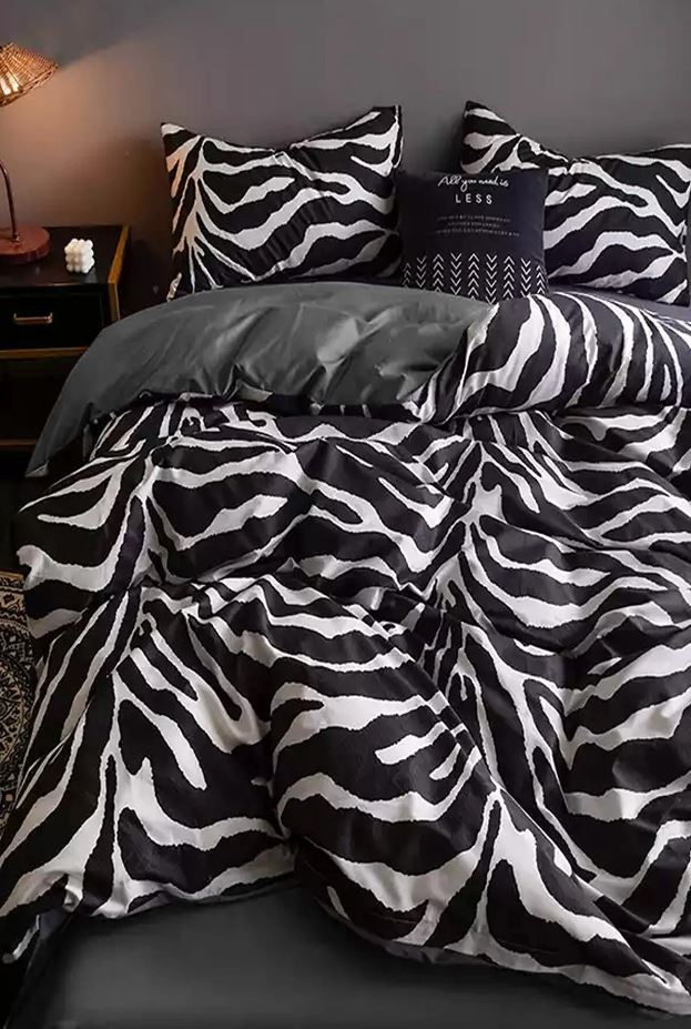 Bettwäsche Ranforce Baumwolle Zebra Weiß und Schwarz, 200 x 220 cm (3)