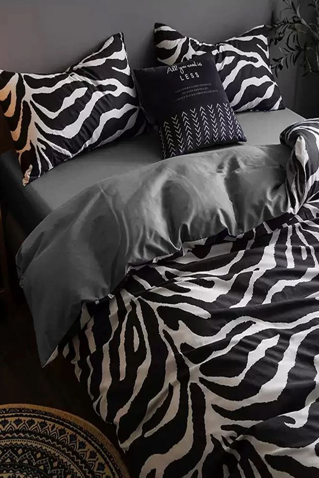 Bettwäsche Ranforce Baumwolle Zebra Weiß und Schwarz, 200 x 220 cm (4)