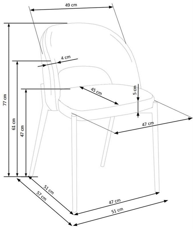 Esszimmerstuhl mit Stoff Kai-373 Gelb (1)