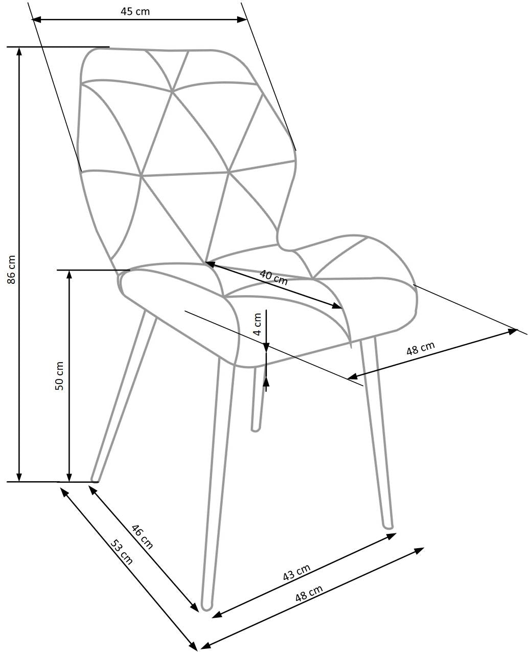 Esszimmerstuhl mit Samtstoff K453 Rost (1)