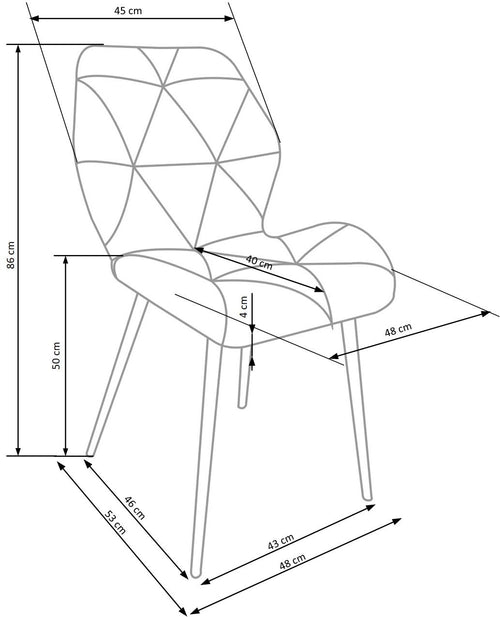 Esszimmerstuhl mit Samtstoff K453 Rost (1)