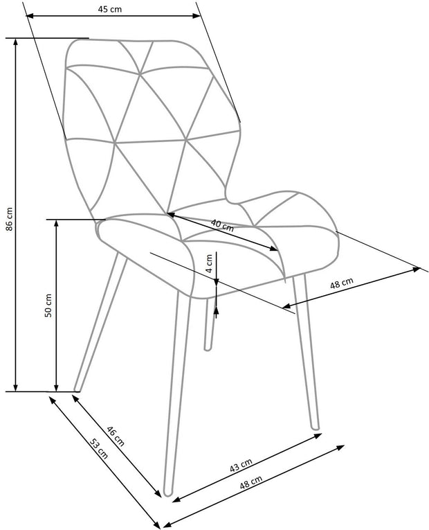 Esszimmerstuhl mit Samtstoff K453 Rost (1)