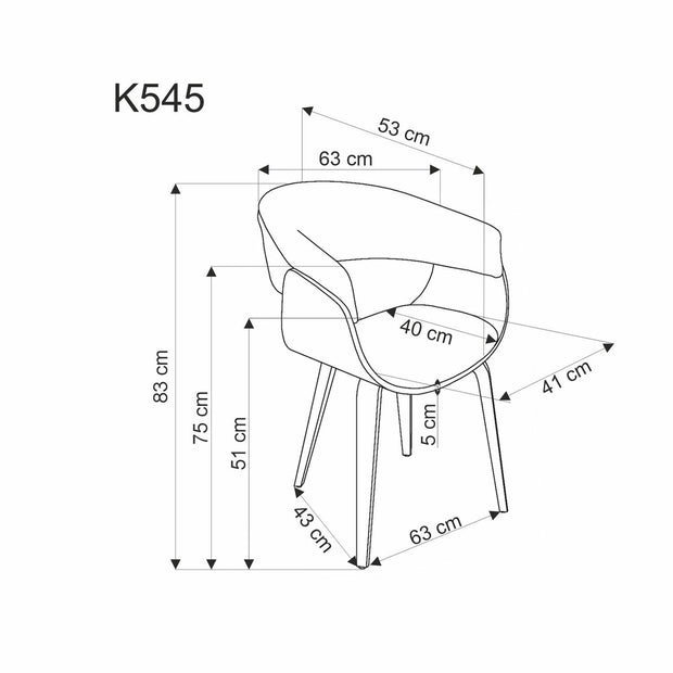 Esszimmerstuhl mit Stoff K-545 Grau (2)