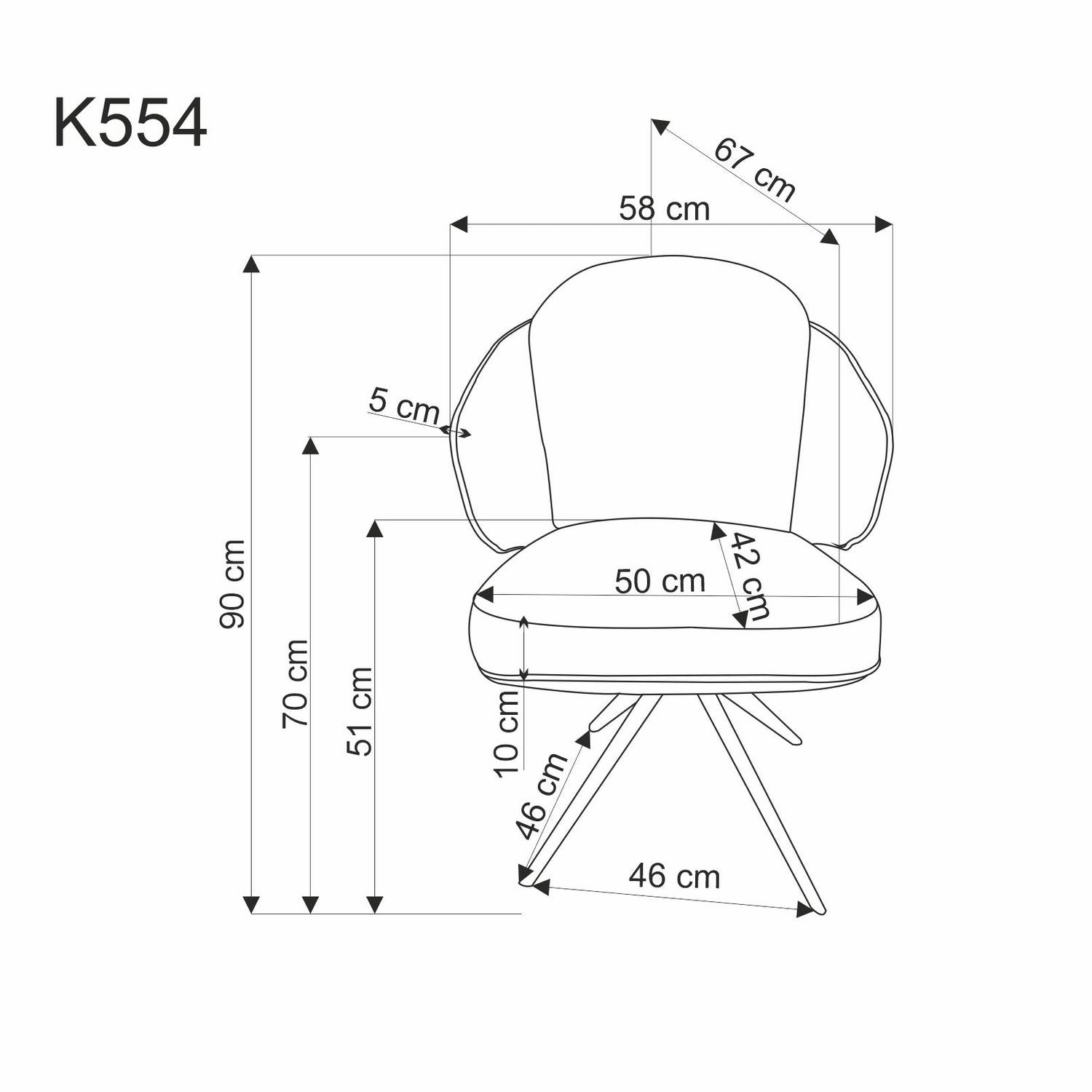 Esszimmerstuhl mit Stoff und Ökoleder Kai-554 Beige (3)