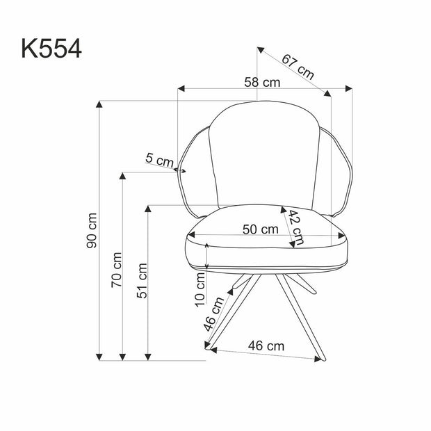 Esszimmerstuhl mit Stoff und Ökoleder Kai-554 Beige (3)