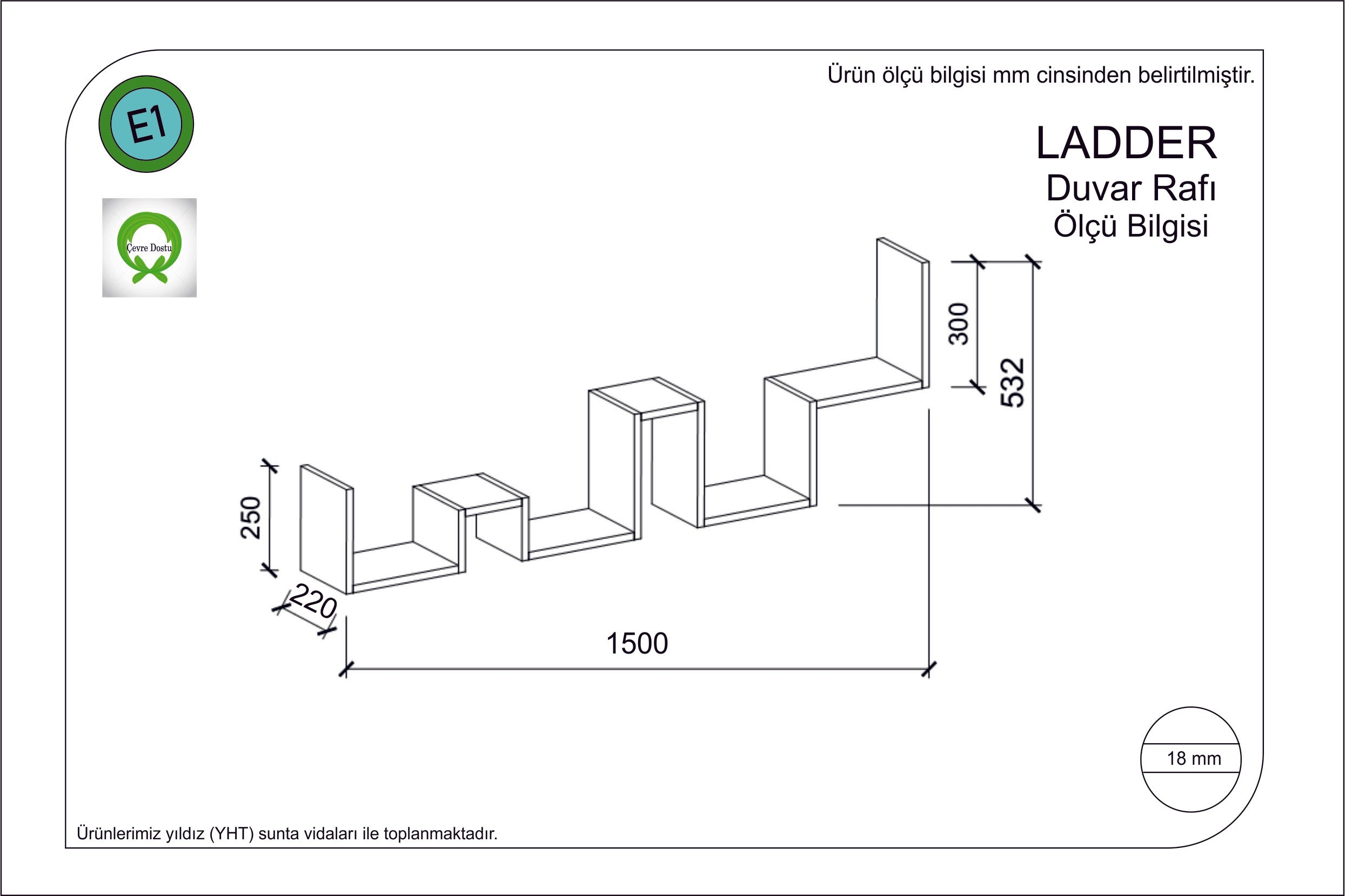 Wandregal Ladder Grau (1)