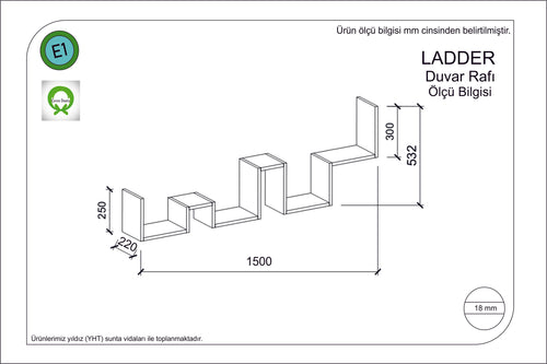 Wandregal Ladder Grau (1)