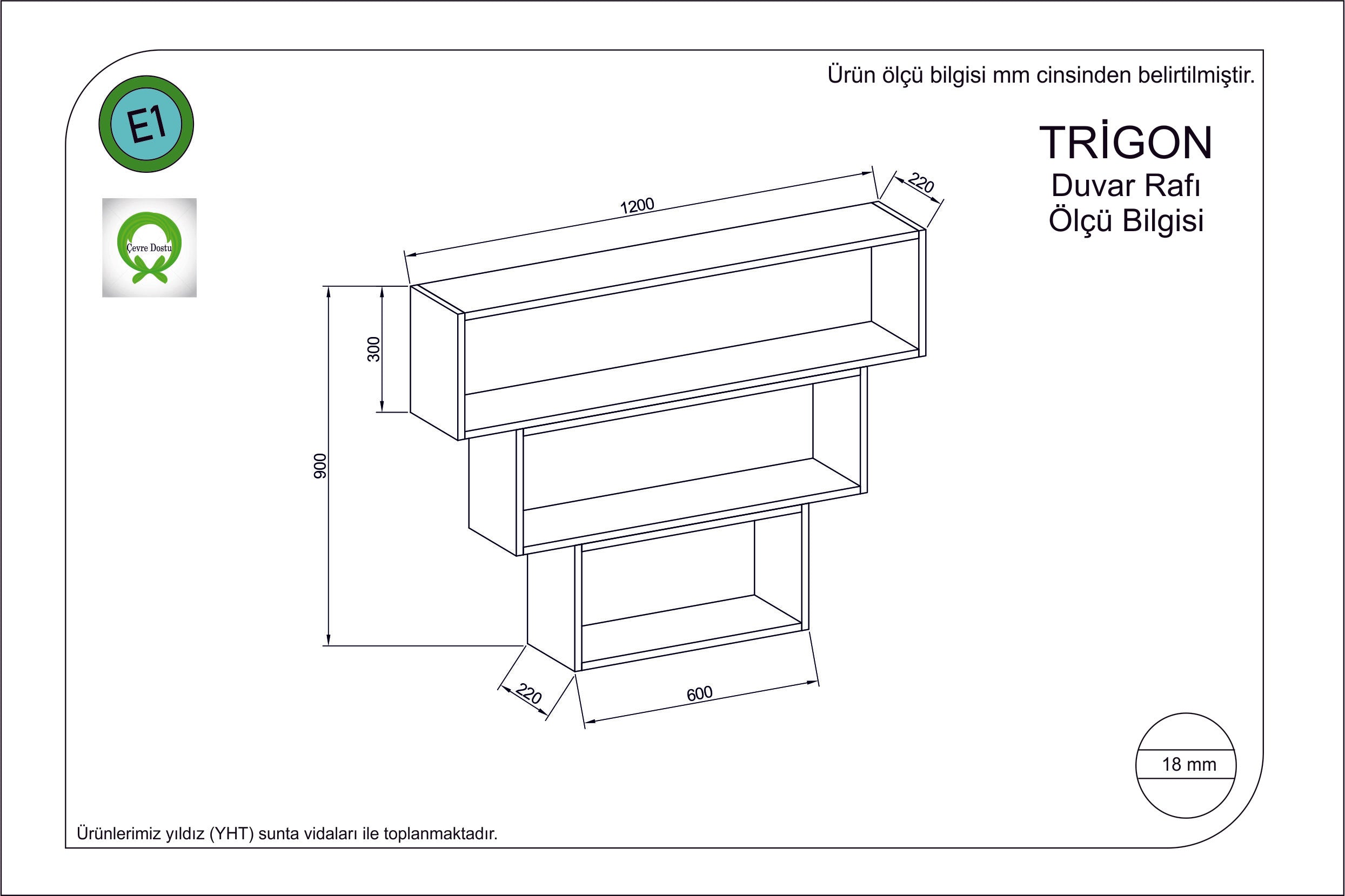 Wandregal Trigon Braun (1)