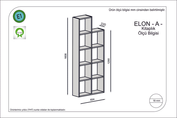 Bücherregal Elon Grau (1)