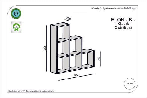 Bücherregal Elon Grau (1)