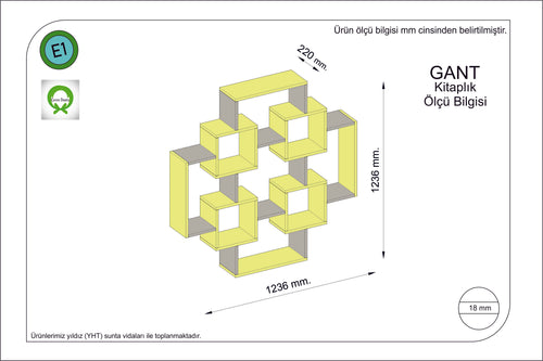 Bücherregal Gant Gelb (1)