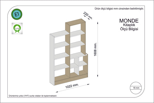 Bücherregal Monde Weiß und Schwarz (1)