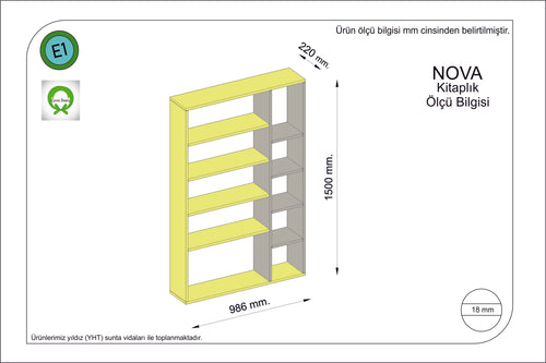 Bücherregal Nova Grau (1)