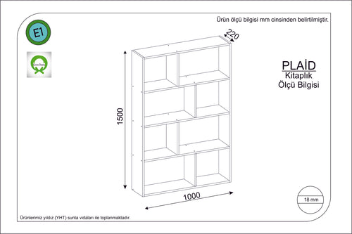 Bücherregal Plaid Grau (1)