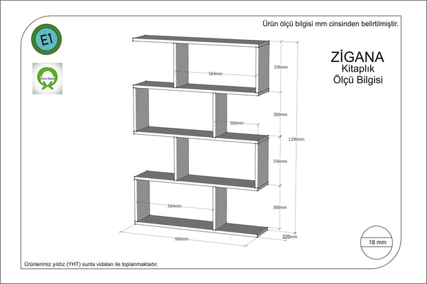 Bücherregal Zigana Braun (1)