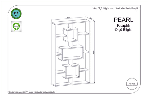 Bücherregal Pearl Anthrazit (1)