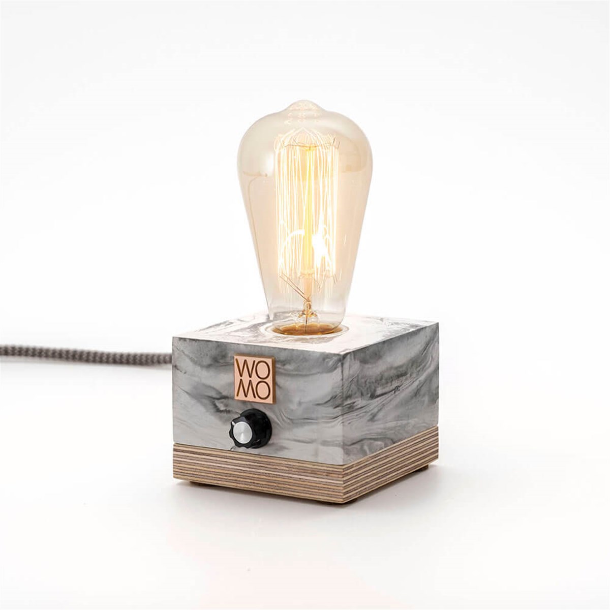 Tischlampe Marble Grau