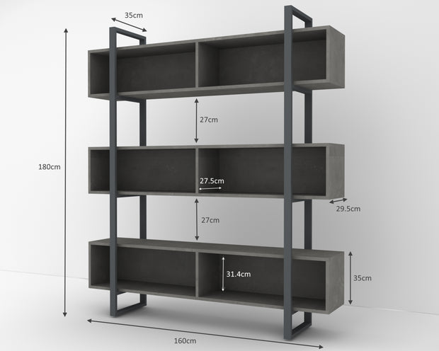 Bücherregal Disy Grau (3)