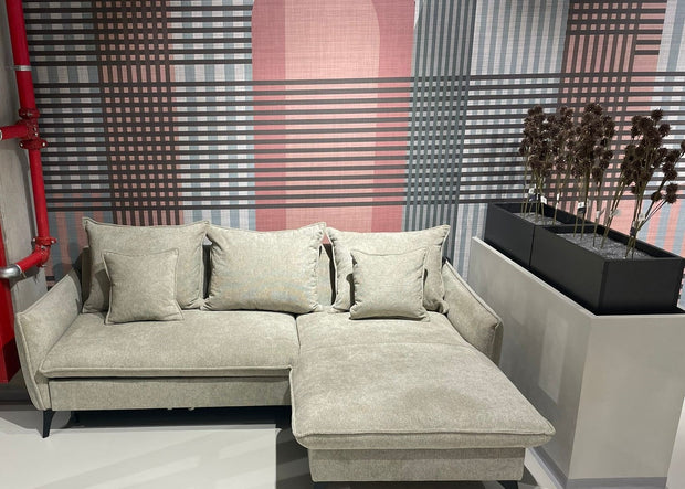 Ecksofa Schlaffunktion mit Chaiselongue Rechts, 3-Sitzer, aus Stoff, Modica Grau