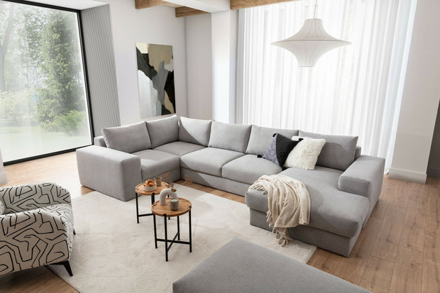 Ecksofa mit Chaiselongue Rechts, 6-Sitzer, Hermesito Grau