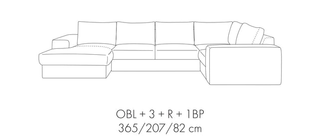 Ecksofa mit Chaiselongue Rechts, 6-Sitzer, Hermesito Grau (5)