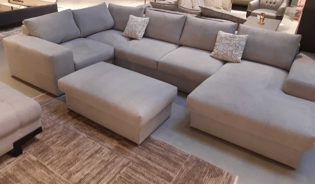 Ecksofa mit Chaiselongue Rechts, 6-Sitzer, Hermesito Grau (4)