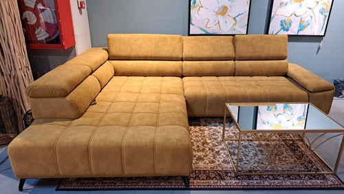 Ecksofa mit Chaiselongue Links, 4-Sitzer, Padilo L Gelb