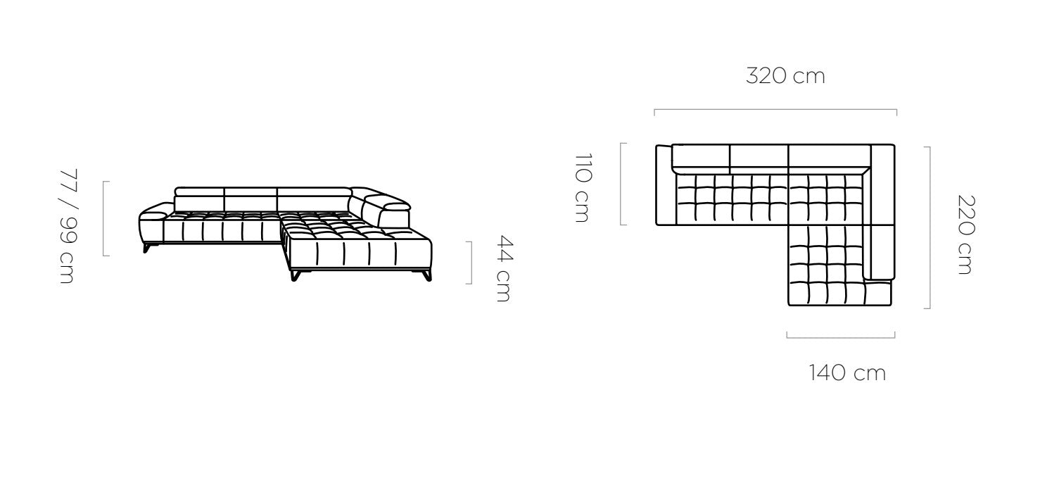 Ecksofa mit Chaiselongue Links, 4-Sitzer, Padilo L Gelb (3)