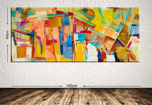 Leinwandbild Abstract 142 Mehrfarben, 60 x 140 cm