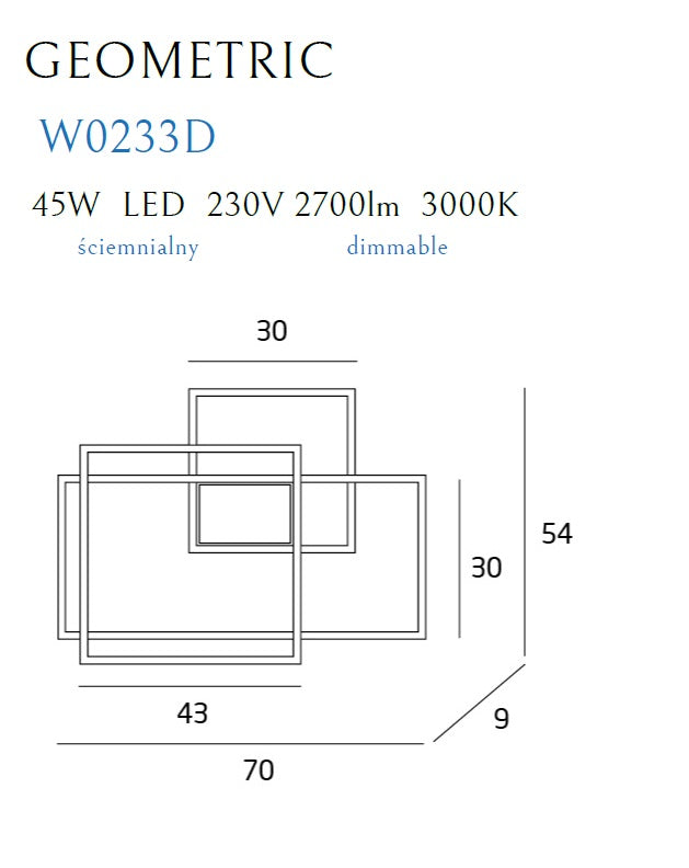 Wandleuchte Geometric W0233D Schwarz (3)