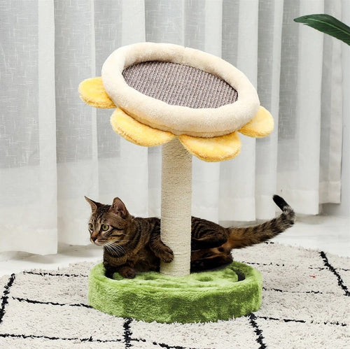 Verstellbares Spielset für Katzen, Cozy Green / Hellbeige / Gelb, Ø40,5xH52 cm (1)