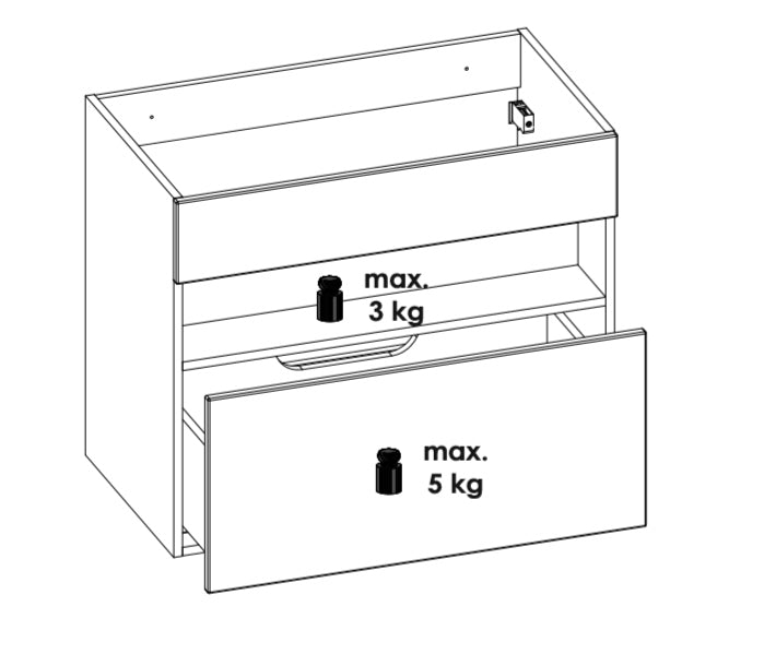 Waschtisch mit Unterschrank 80 cm / 81 cm, Bahama Weiß (5)