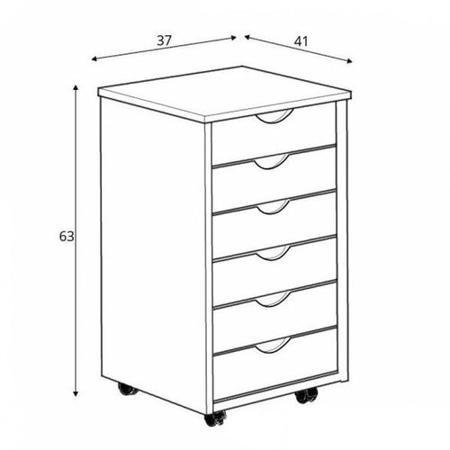 Highboard mit 6 schubladen Simund 2 Weiß (1)