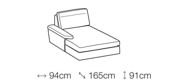 Ecksofa mit Chaiselongue Rechts, 4-Sitzer, Calig Blau (6)