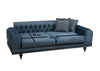 Sofa 3-Sitzer mit Samtstoff, Arredo Blau (5)