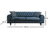 Sofa 3-Sitzer mit Samtstoff, Arredo Blau (4)