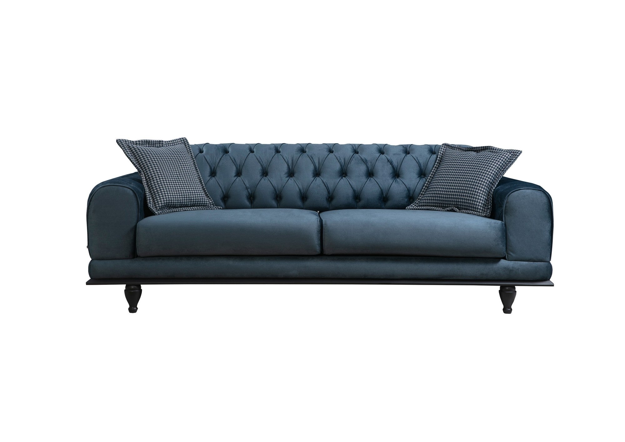 Sofa 3-Sitzer mit Samtstoff, Arredo Blau (2)