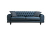 Sofa 3-Sitzer mit Samtstoff, Arredo Blau (2)